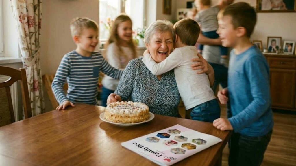 Wymarzony babci na urodziny – szczęśliwa seniorka świętuje w otoczeniu wnuków